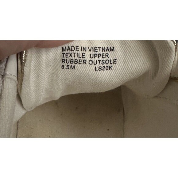 Michael Kors Canvas Espadrille Platform Sneakers Gold Ivory Lace Up 8.5M - Picture 6 of 6